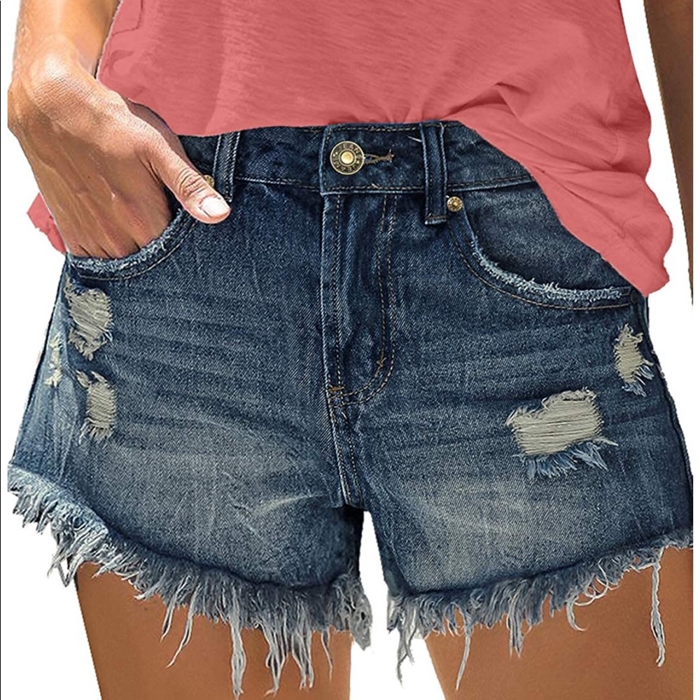 Frayed Denim Shorts